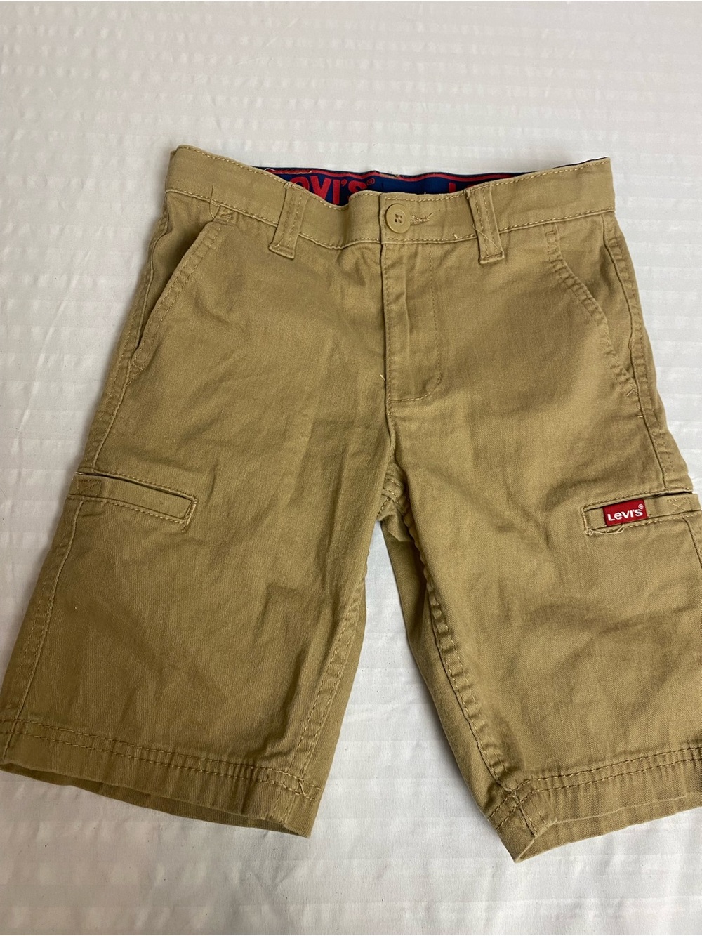 Levi's Men's Khaki Cargo Shorts with Red Logo Tab